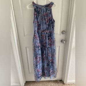 Candalite Periwinkle Blue Spring Floral Print Maxi Dress Size PL